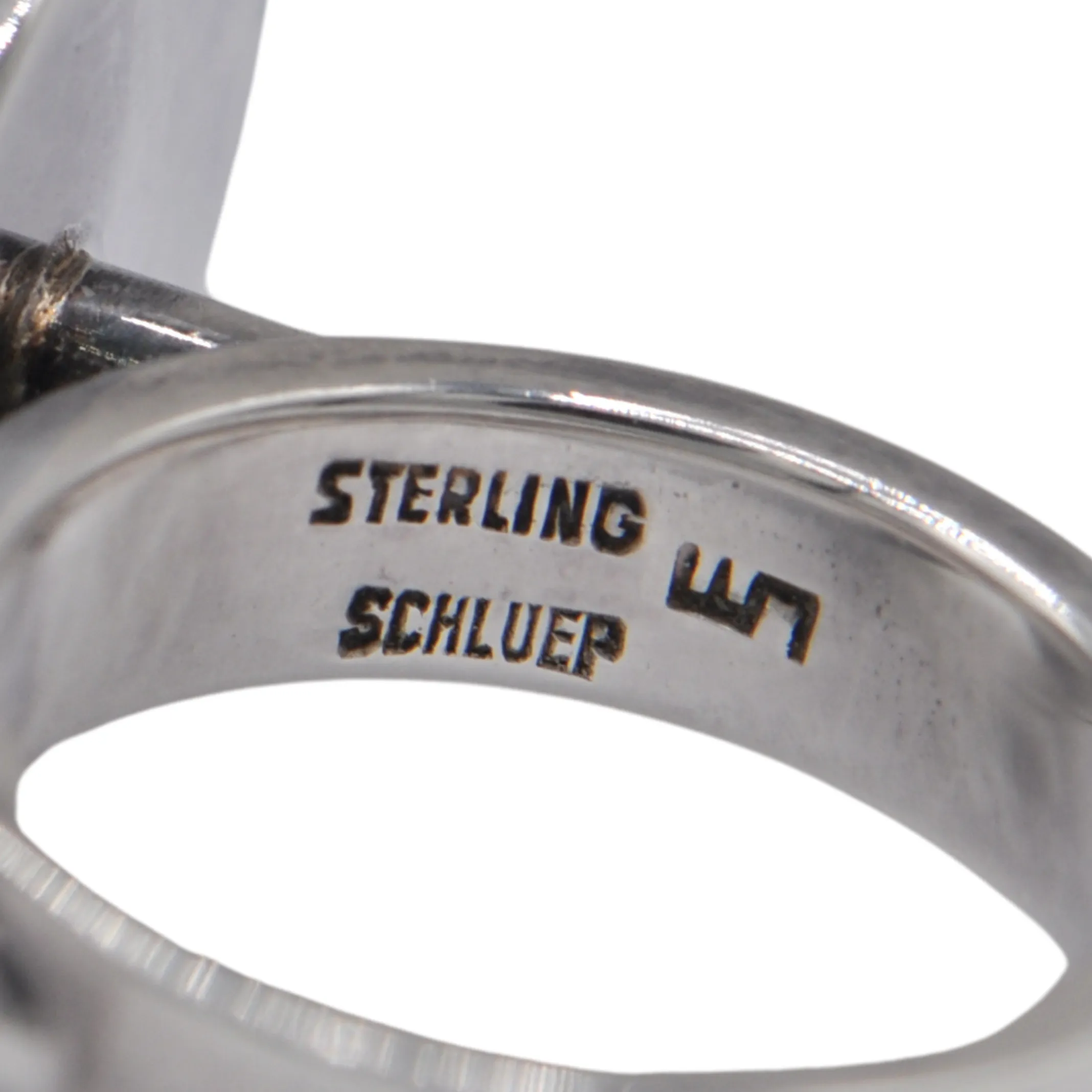 Estate Signed Walter Schluep Sterling Silver Double Moonstone Ring
