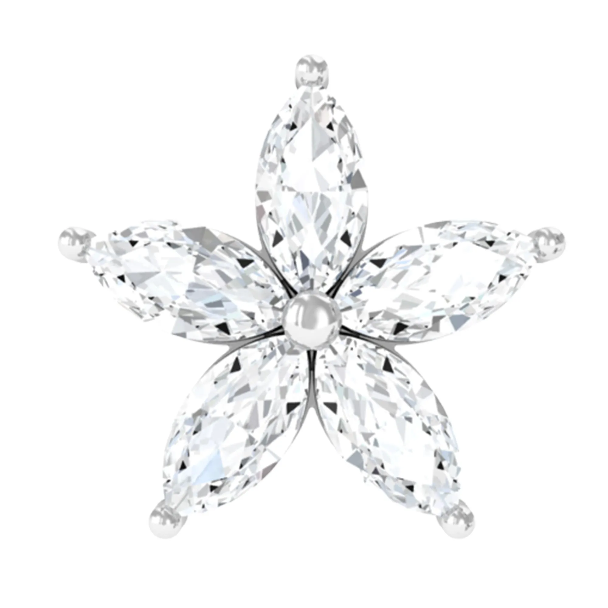 Exquisite Moissanite Flower Earring for Cartilage Piercing