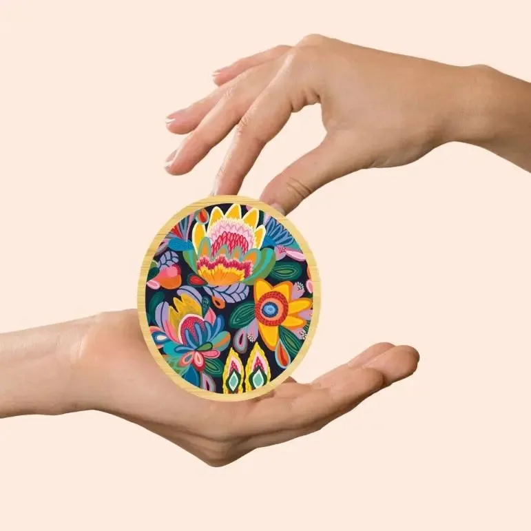 Fantasy Flowers Australian Wooden Brooch