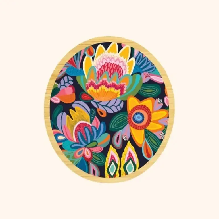 Fantasy Flowers Australian Wooden Brooch