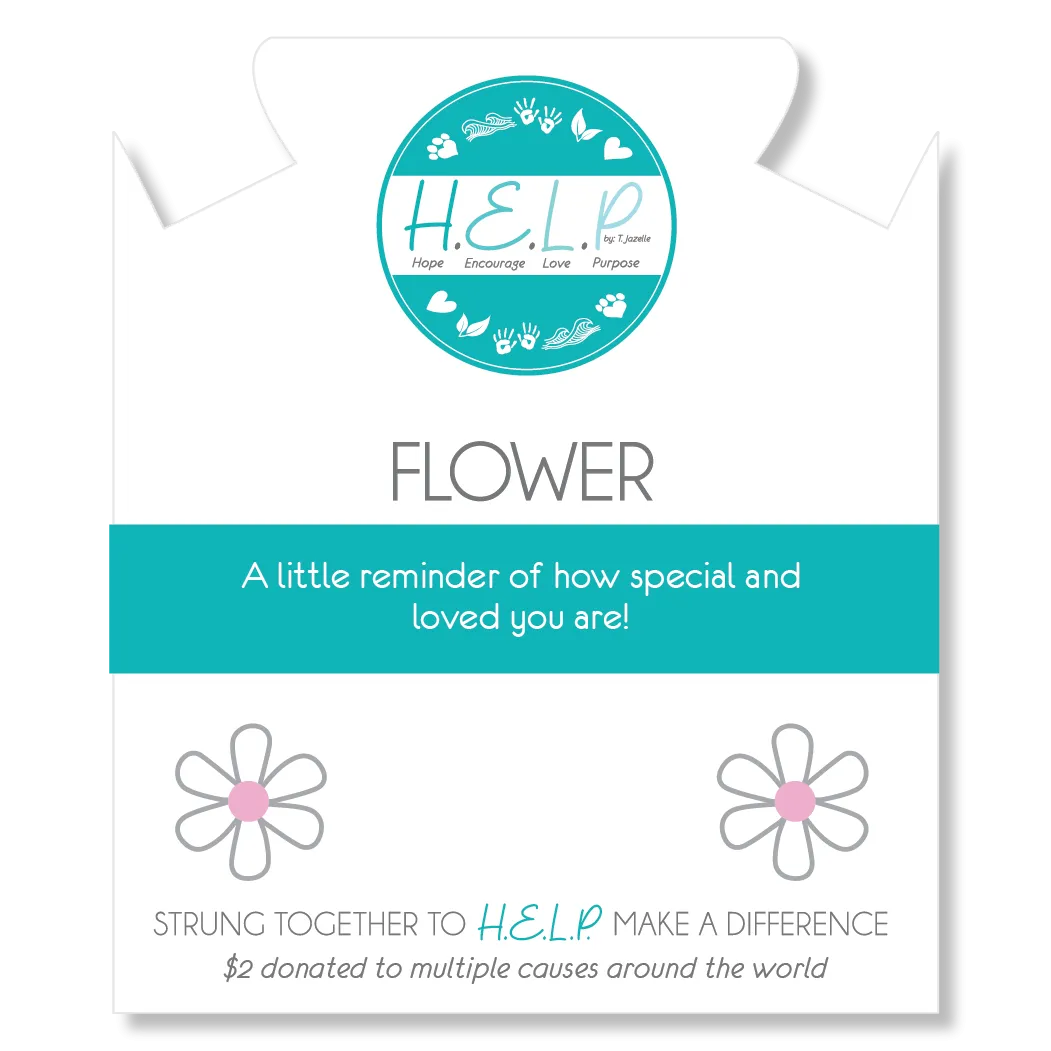 Flower Charm with Green Yellow Jade Charity Bracelet