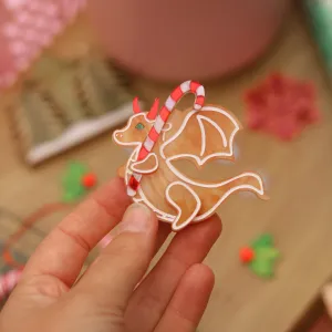Gingerbread dragon brooch