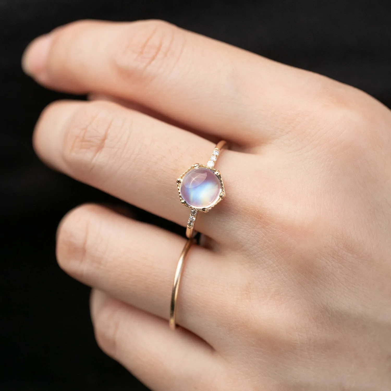 Grace Ring - 1.8ct Rainbow Moonstone