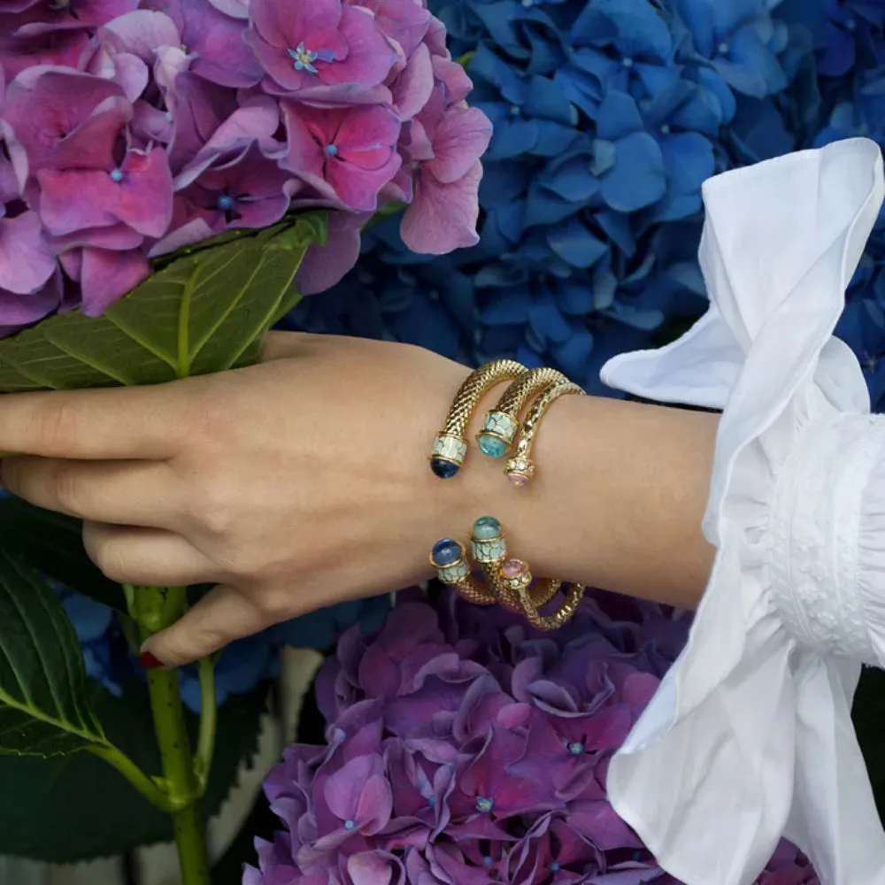 Halcyon Days Hammered Torque Gold Bangle