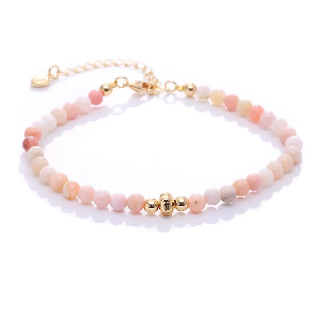 Handmade Womens Gemstone Beaded Bracelet | Natural Amethyst Gemstone Bracelet - Adjustable Length