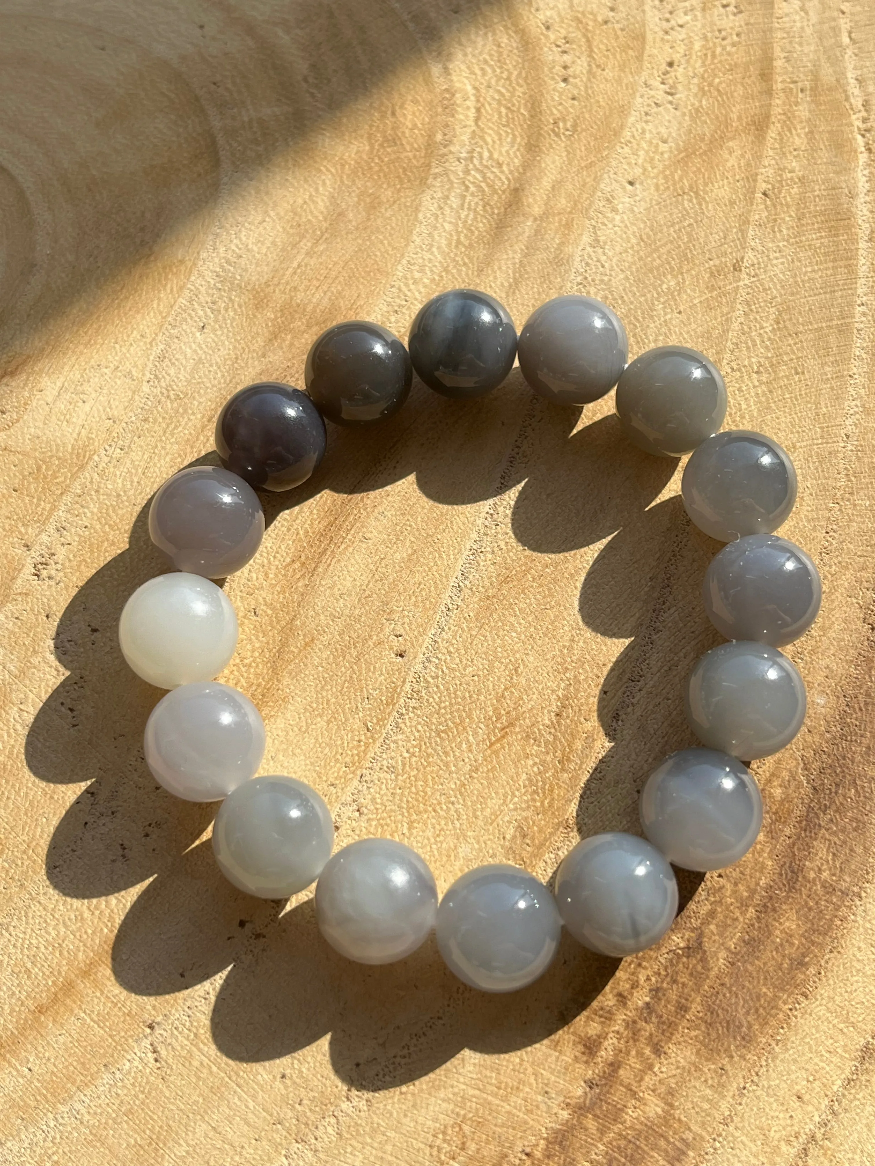 Hetian Jade Smoky Purple Gradient Beaded (12mm) Bracelet