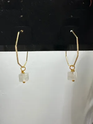 Hexagon Hoop with Baby Moonstone Sugarcube