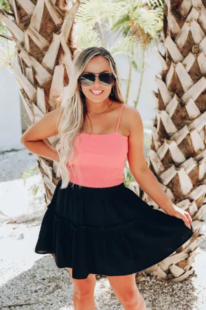 Jacey Ribbed Knit Cami - Coral