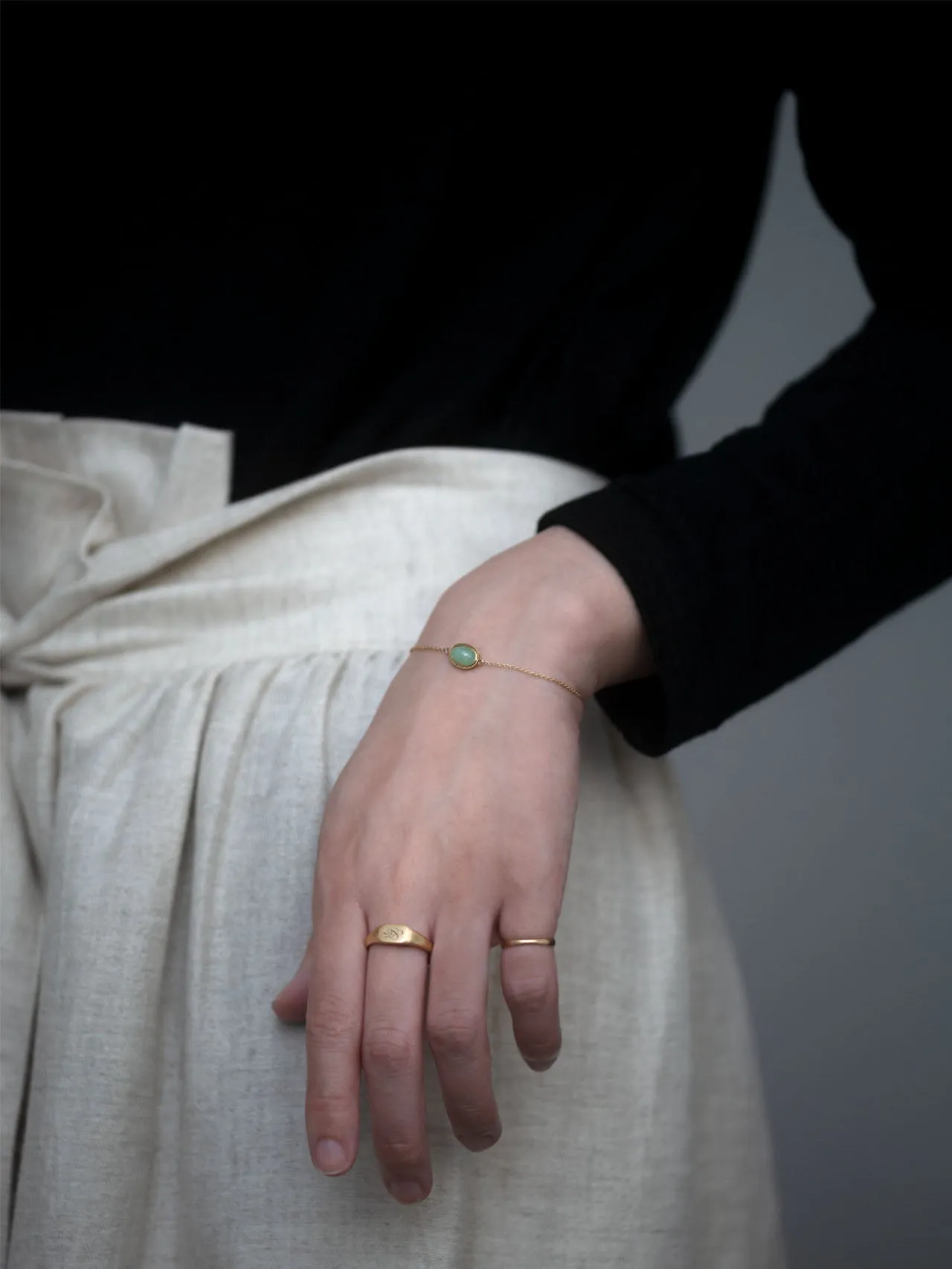 Jade oval Bracelet _ 22SS LABO / 現品