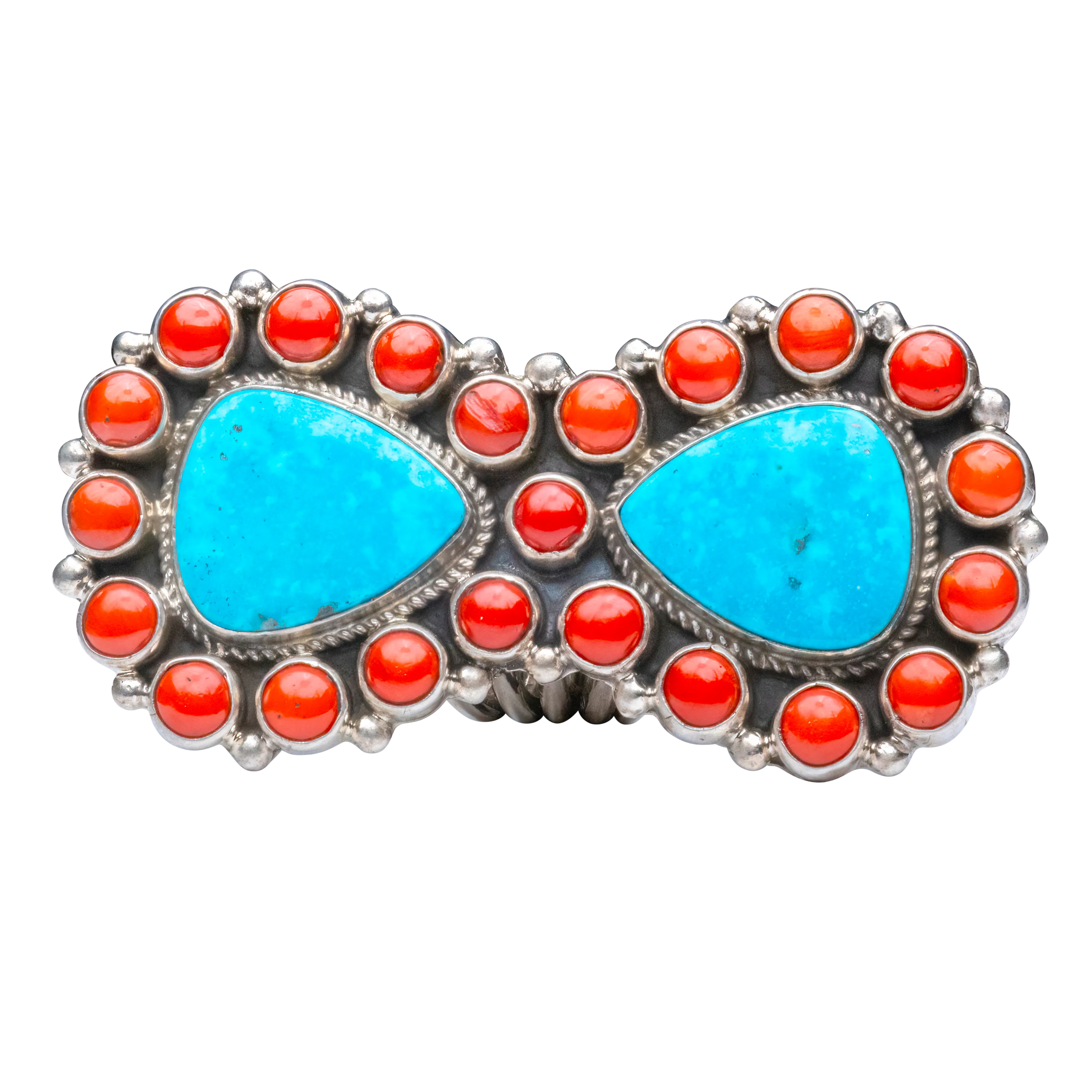 Kingman Turquoise & Coral Ring | Geraldine James