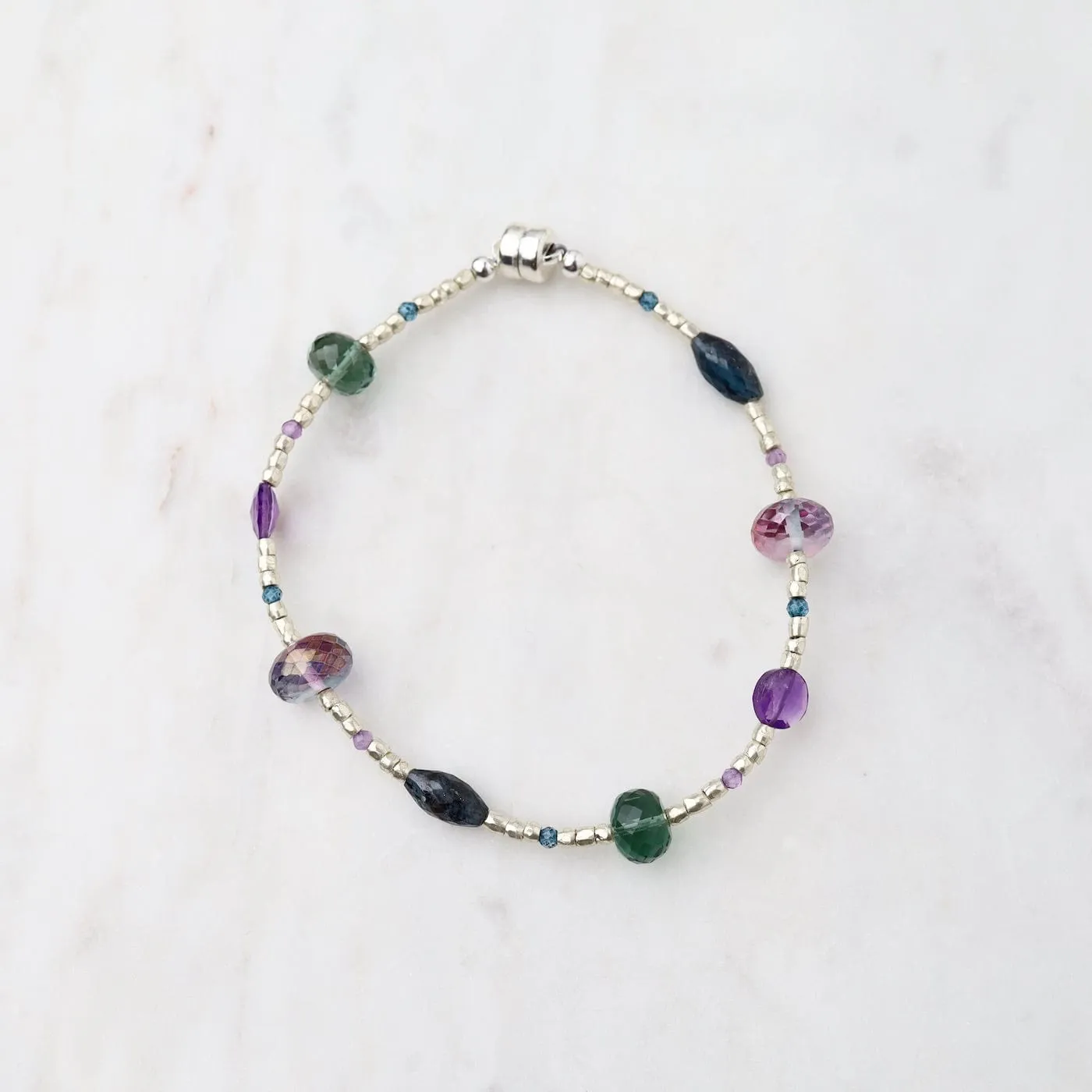 Kyanite, Amethyst & Quartz Magnetic Bracelet
