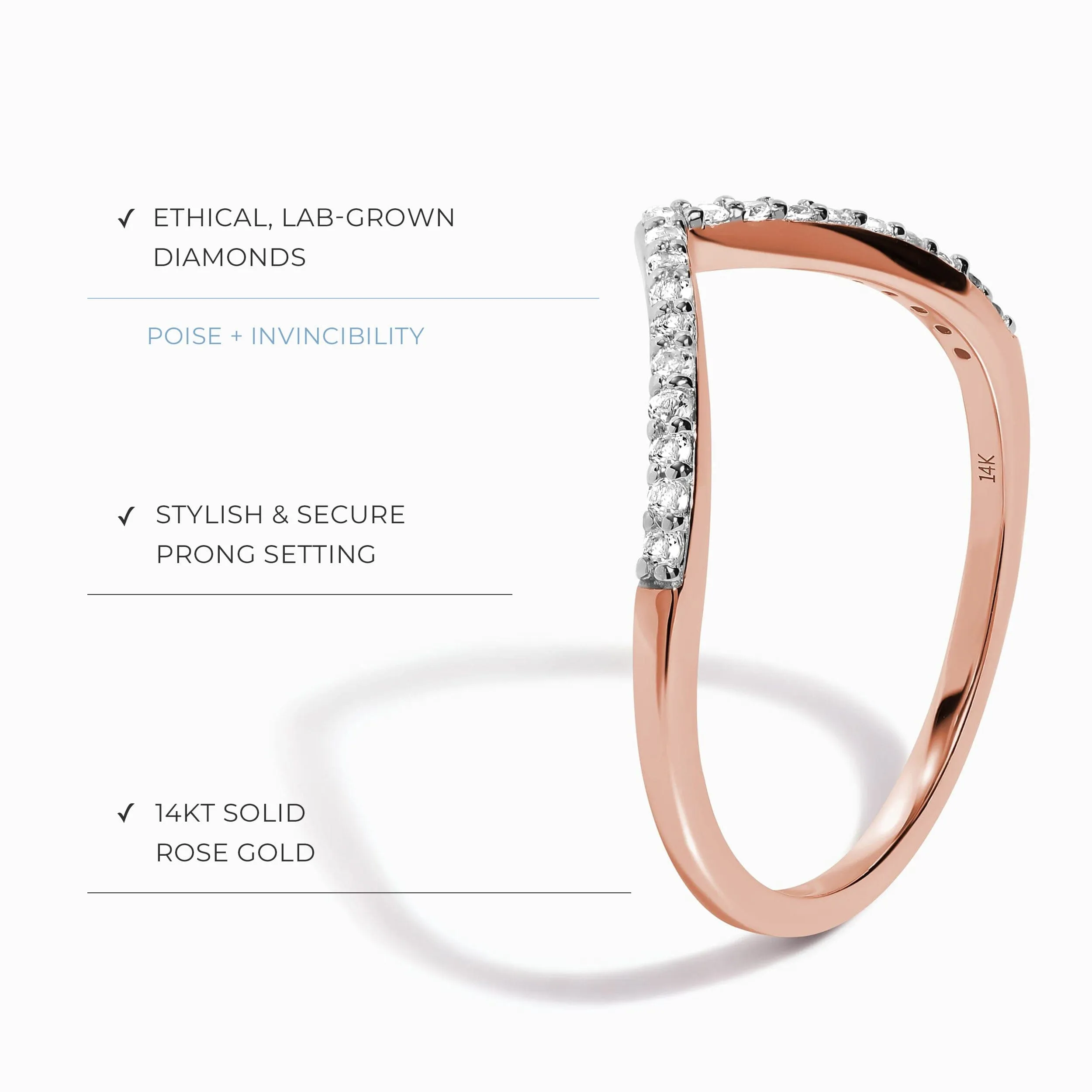 Lab Diamond Tear of Joy Ring & Bonding Arc Band