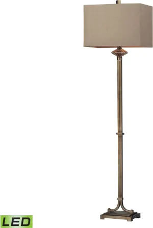 Lakemere Amber Antique Mercury Glass Led Floor Lamp In Antique Gold