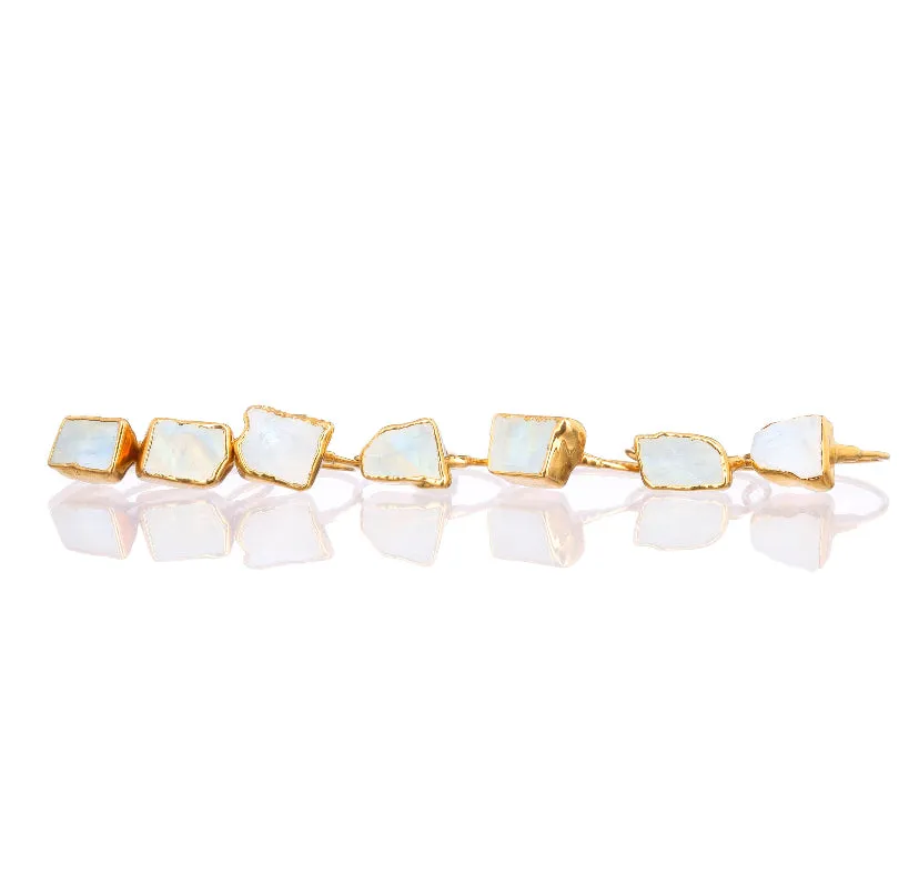 Large Moonstone Raw Stone Ring (Size 7)