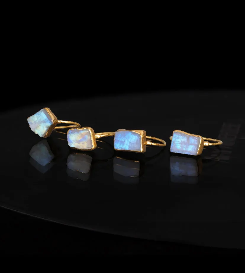 Large Moonstone Raw Stone Ring (Size 7)