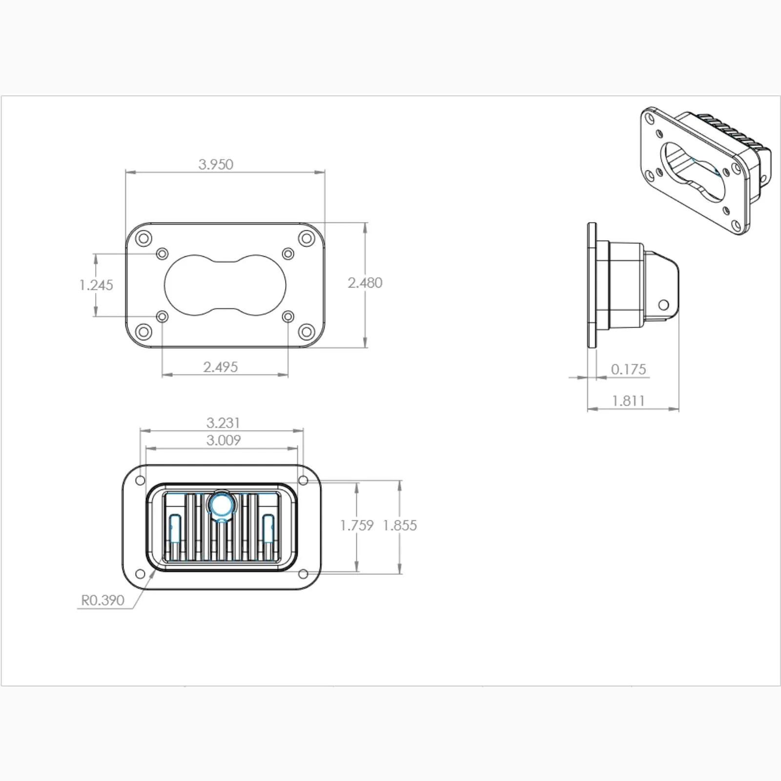 LED Work Light Flush Mount Amber Lens Work/Scene Pattern S2 Pro Baja Designs