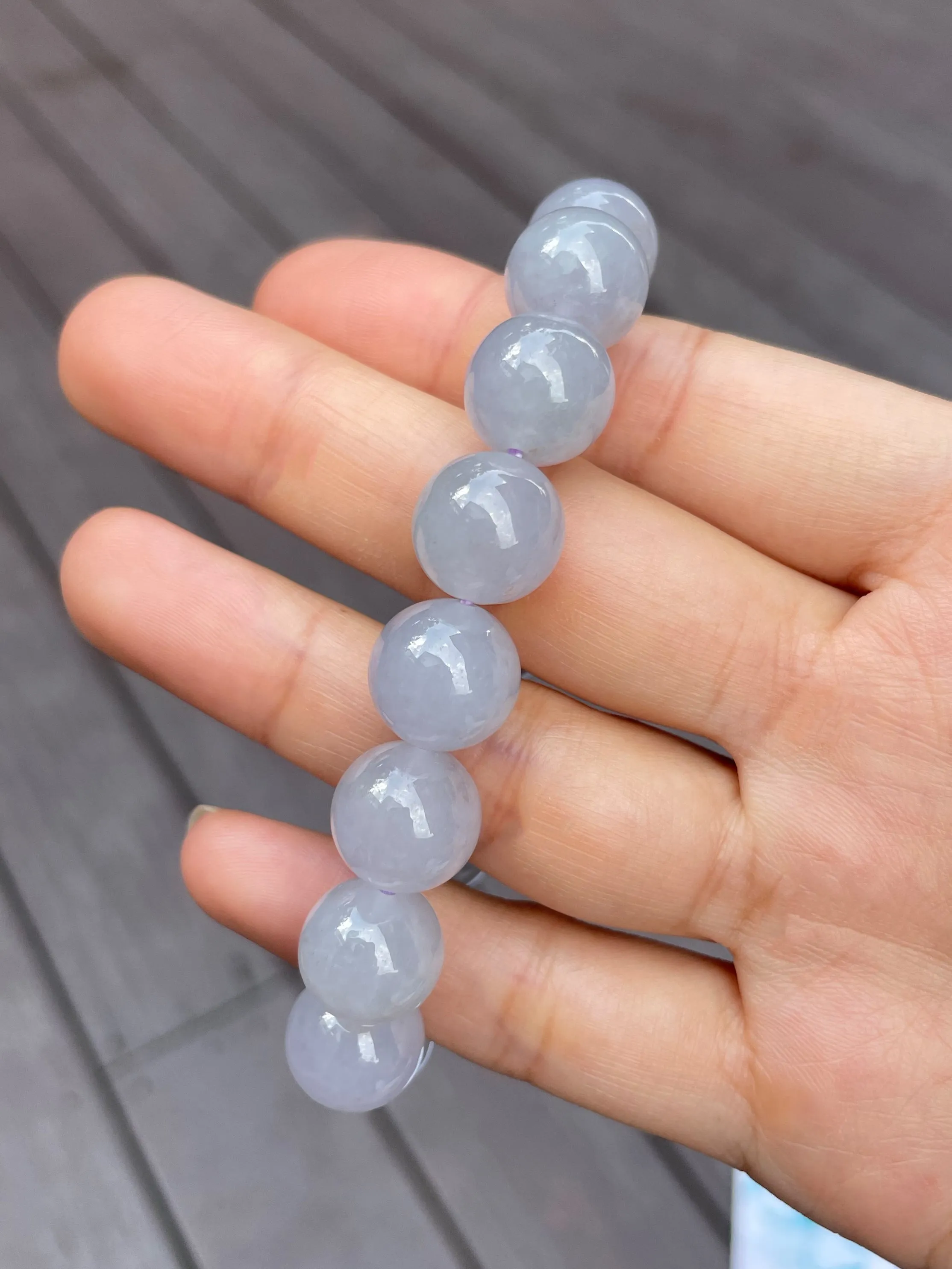 Light Lavender Jade Bracelet - Round Beads (NJBA033)