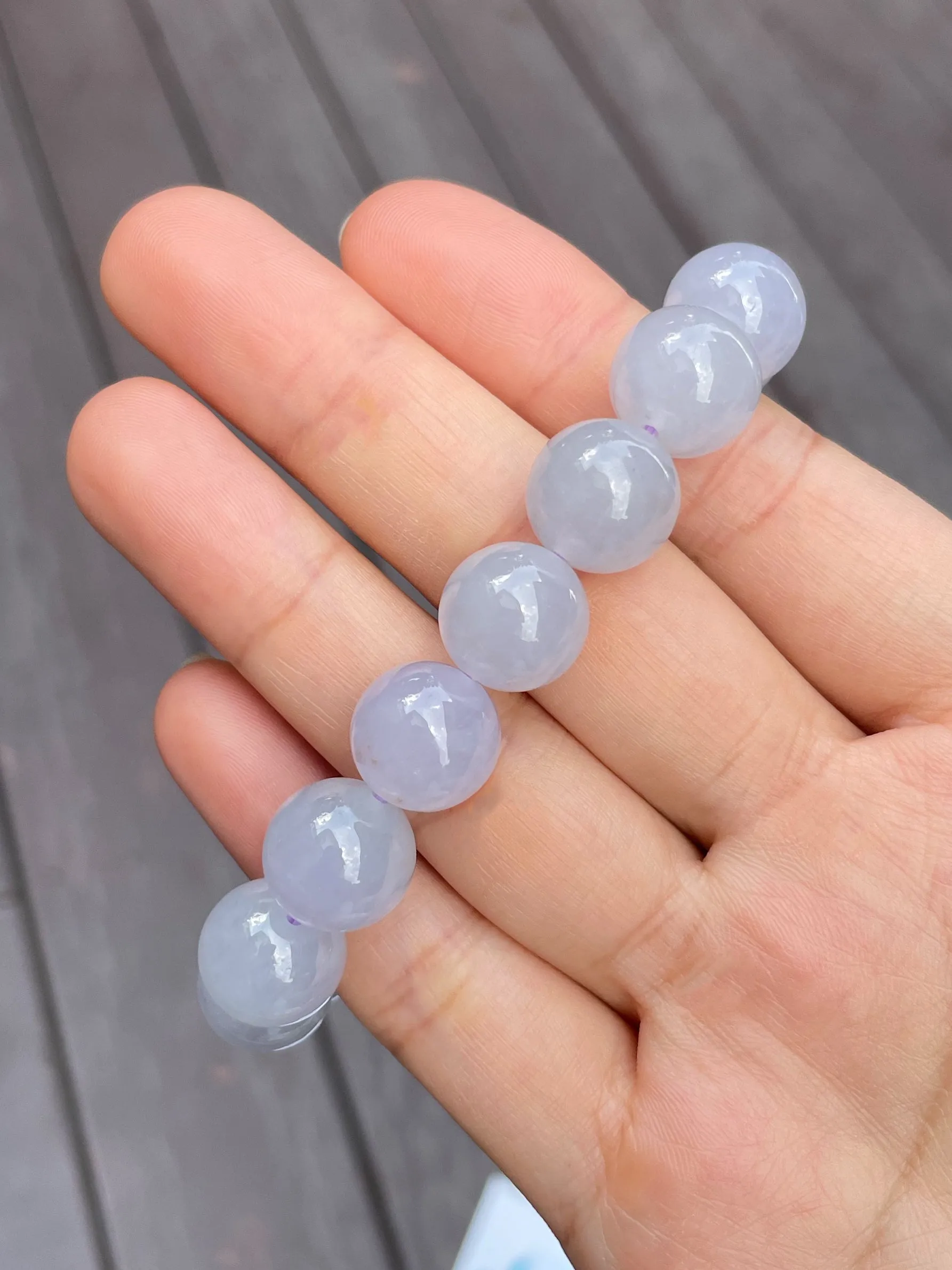 Light Lavender Jade Bracelet - Round Beads (NJBA033)
