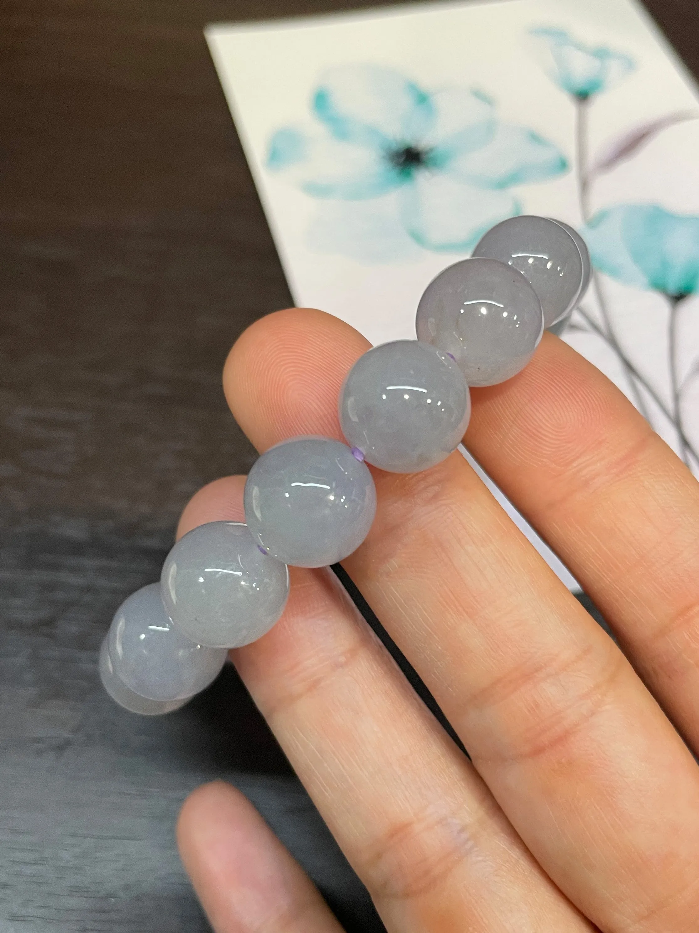 Light Lavender Jade Bracelet - Round Beads (NJBA033)