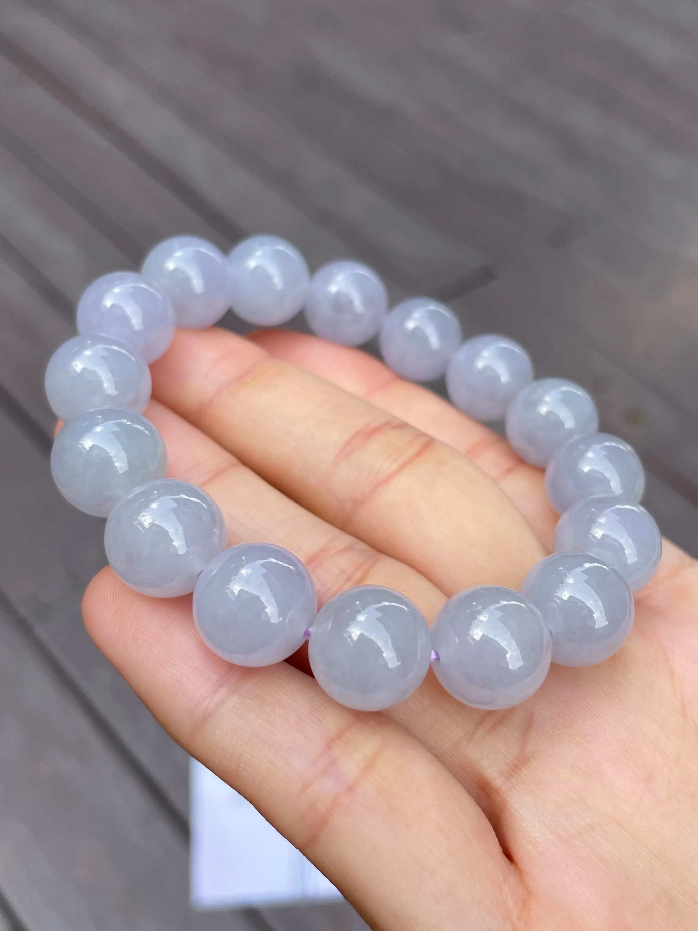 Light Lavender Jade Bracelet - Round Beads (NJBA033)