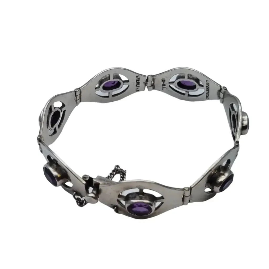 Los castillo 01 bracelet, taxco amethyst, taxco jewelry, vintage mexico.