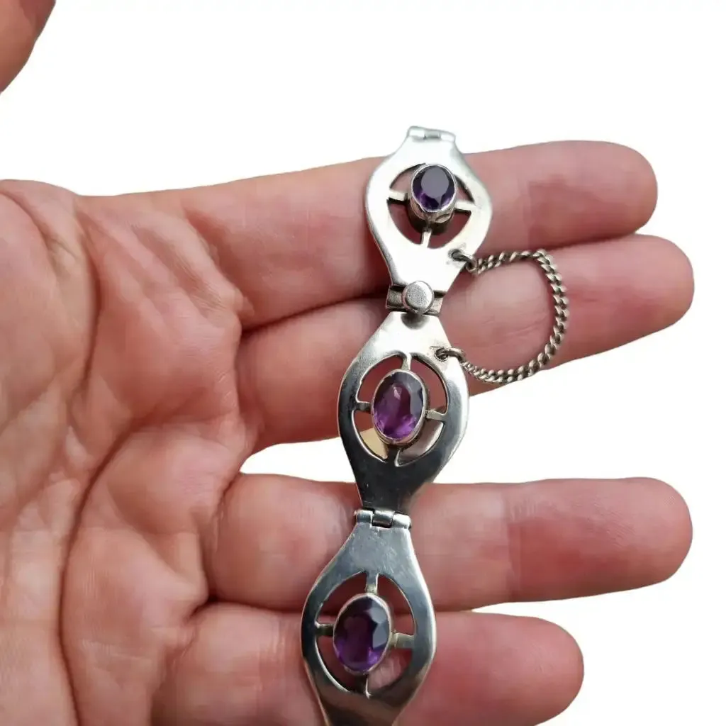 Los castillo 01 bracelet, taxco amethyst, taxco jewelry, vintage mexico.