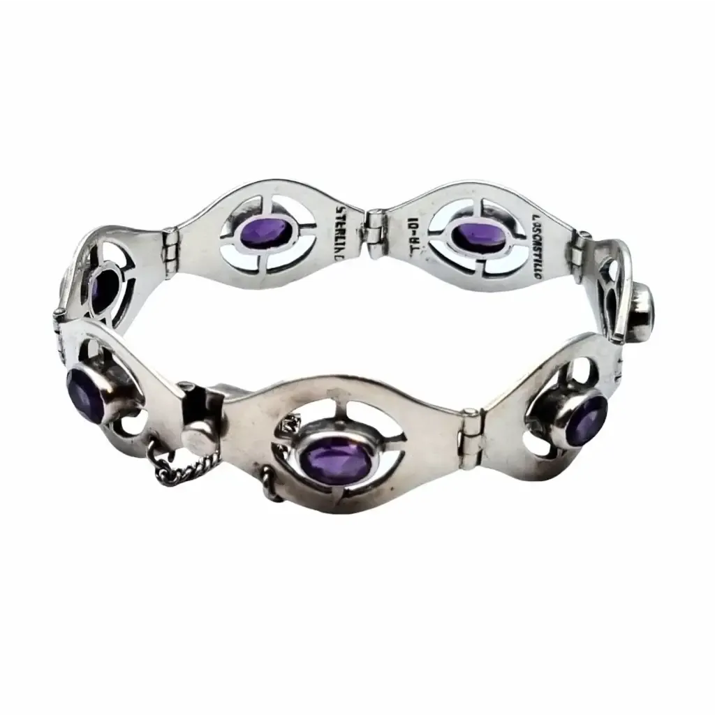 Los castillo 01 bracelet, taxco amethyst, taxco jewelry, vintage mexico.