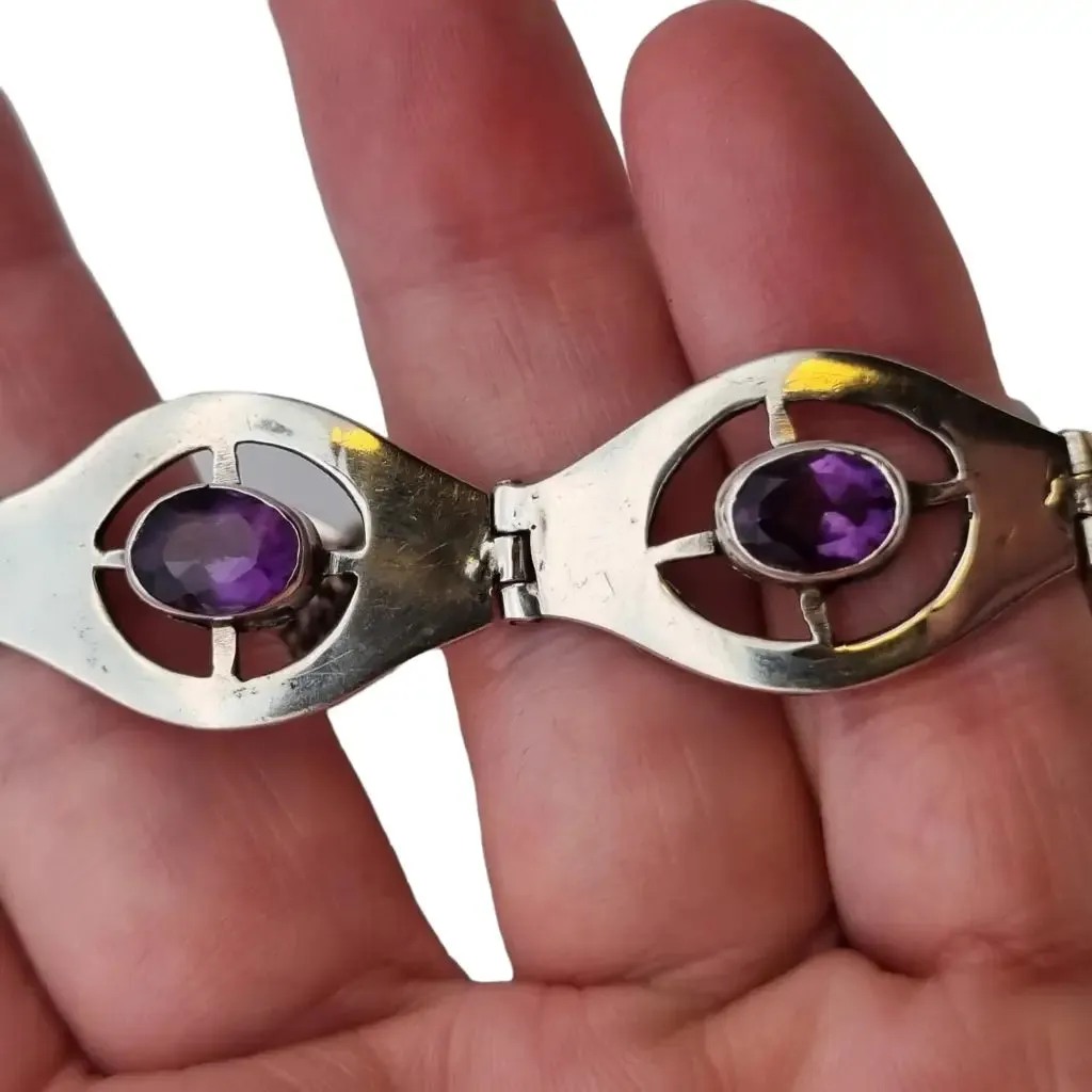 Los castillo 01 bracelet, taxco amethyst, taxco jewelry, vintage mexico.