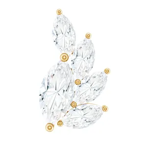 Marquise Cut Moissanite Cluster Helix Earring