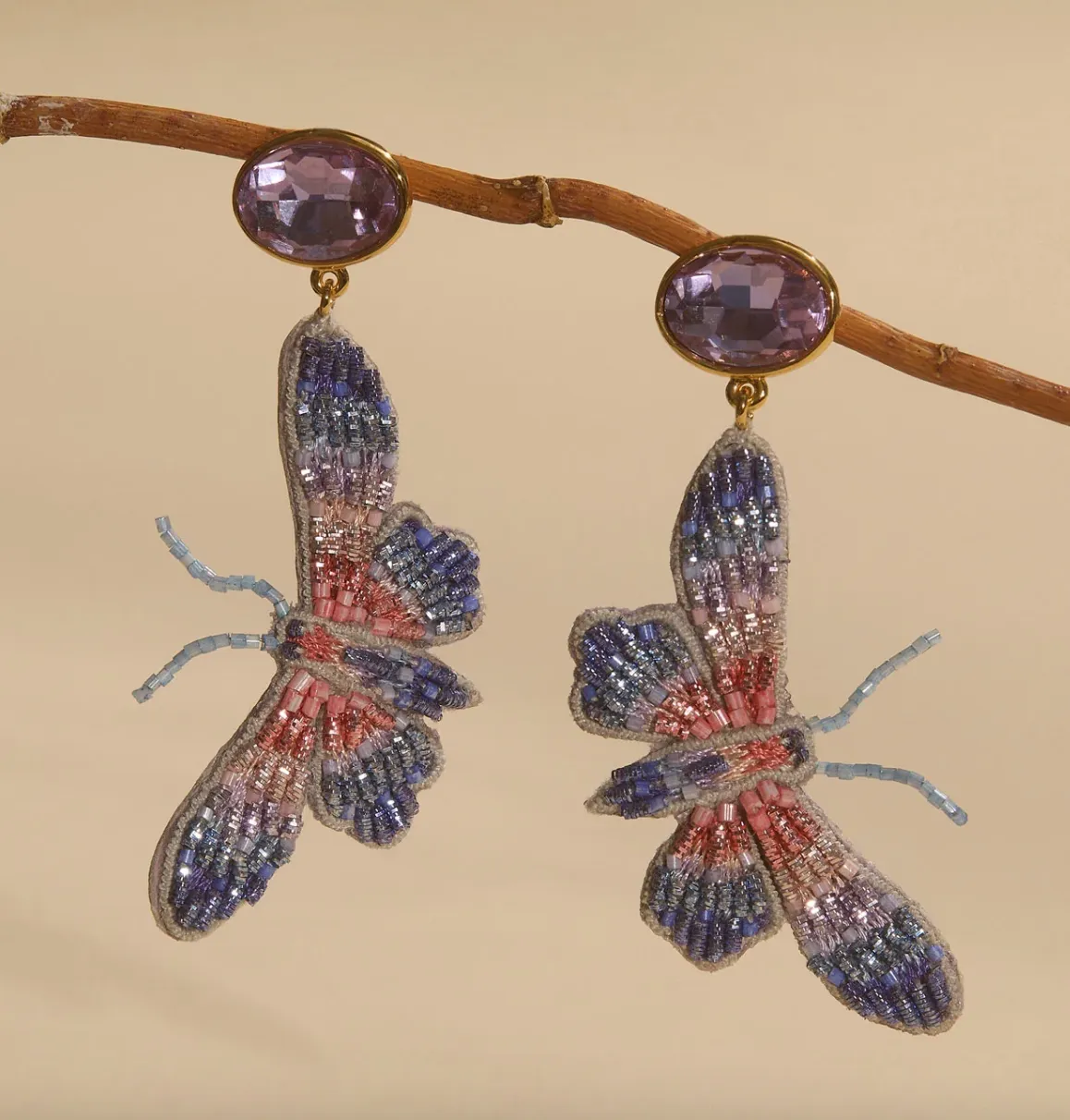 Mignonne Gavigan Adiah Drop Earrings Purple