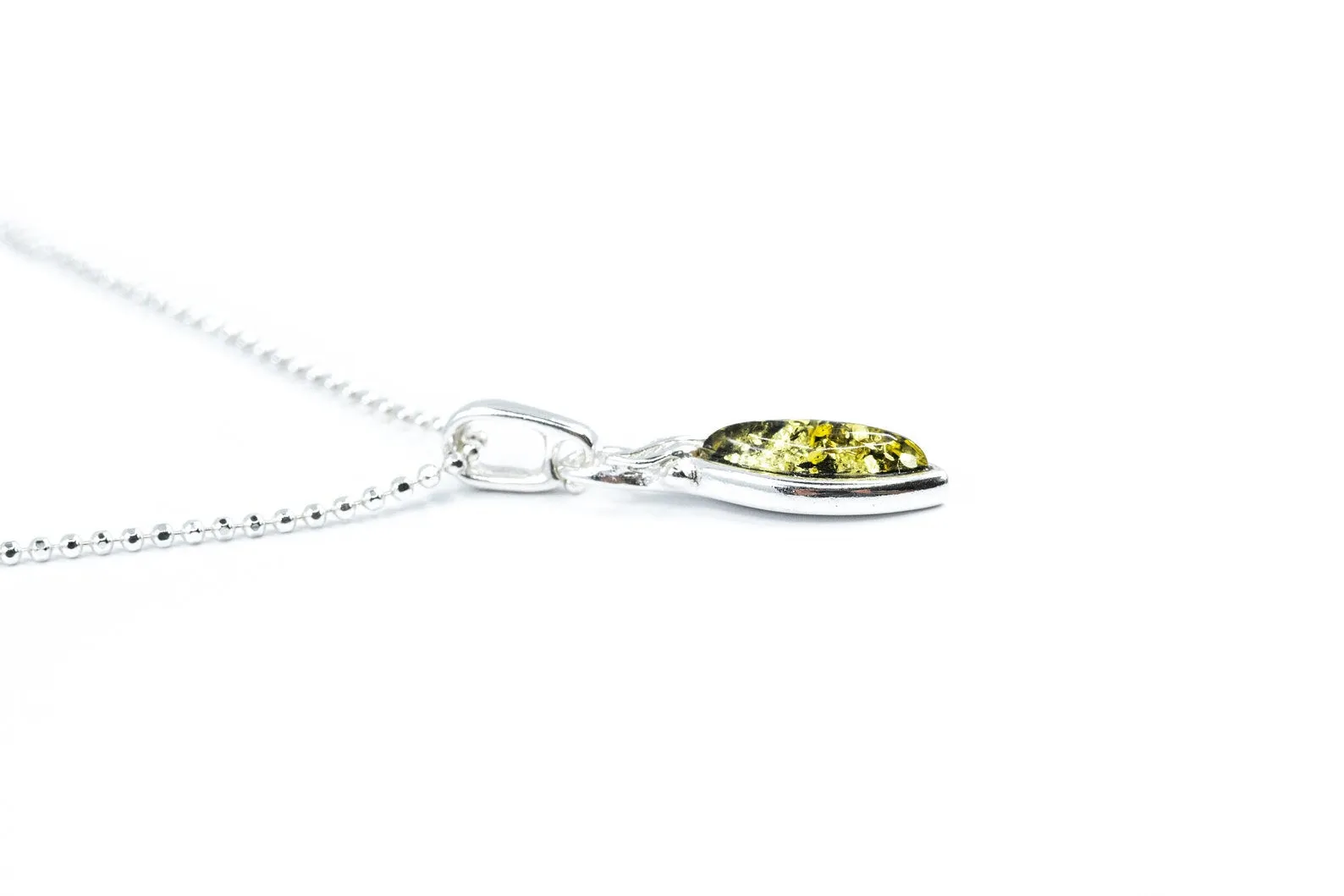 Minimal Leaf Green Amber Pendant