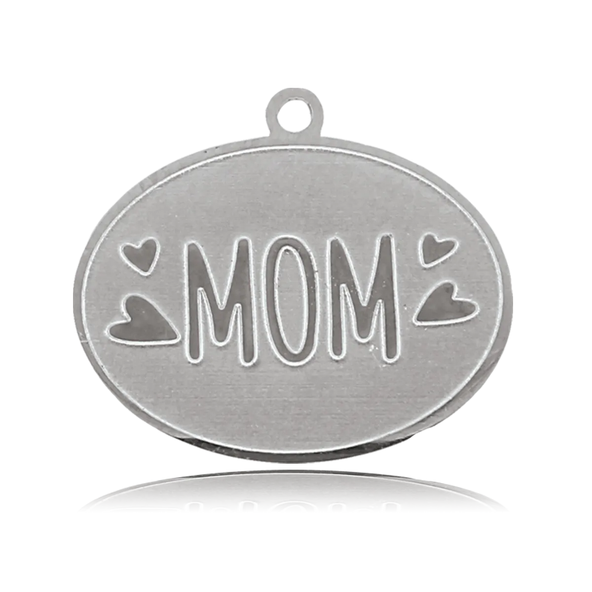 Mom Charm with Blue Zebra Jade Charity Bracelet