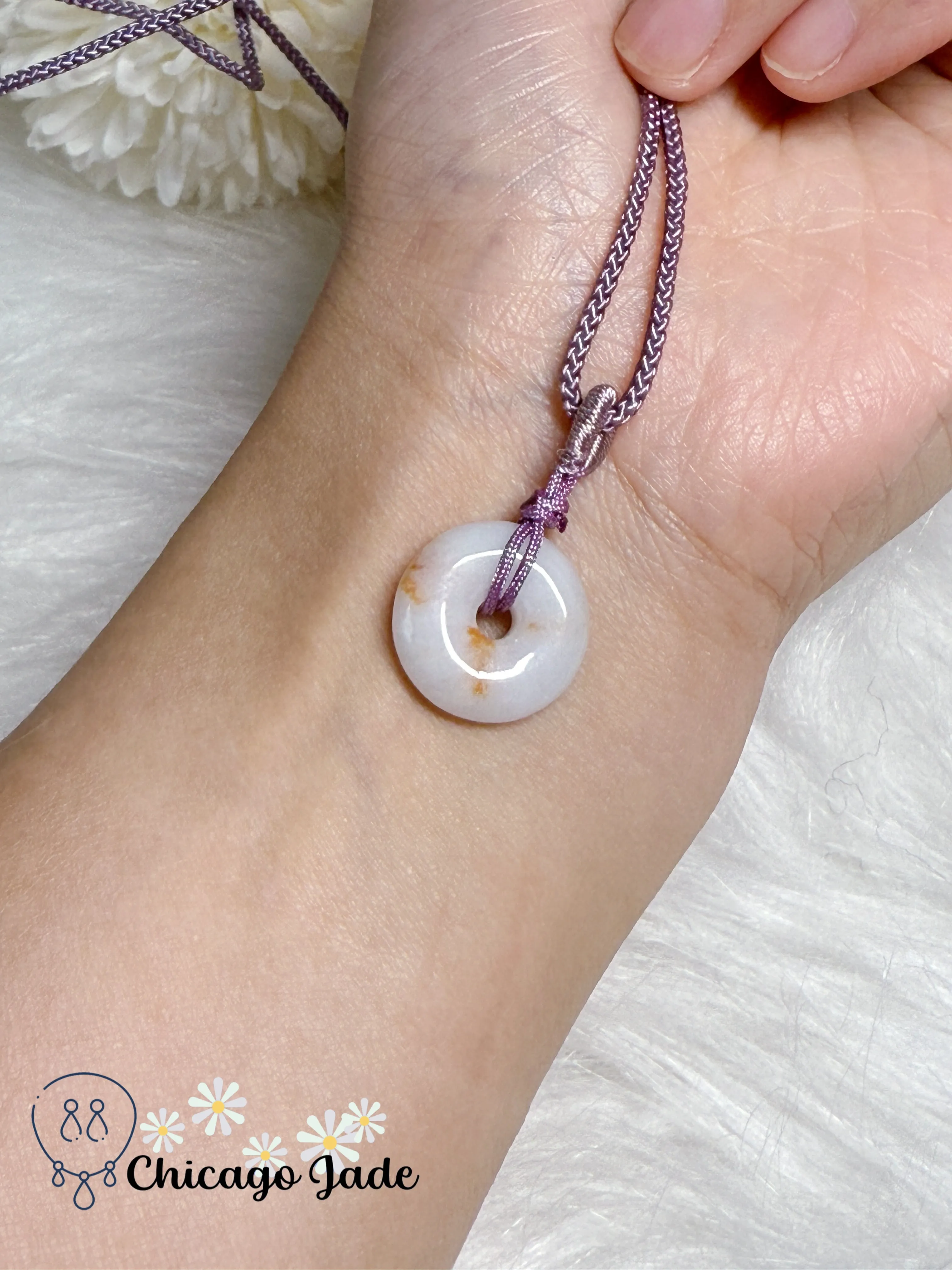 Moonlight White Natural Grade A Authentic Untreated Burma Jadeite Jade Feicui Pingan Pendant Brings Luck and Safety
