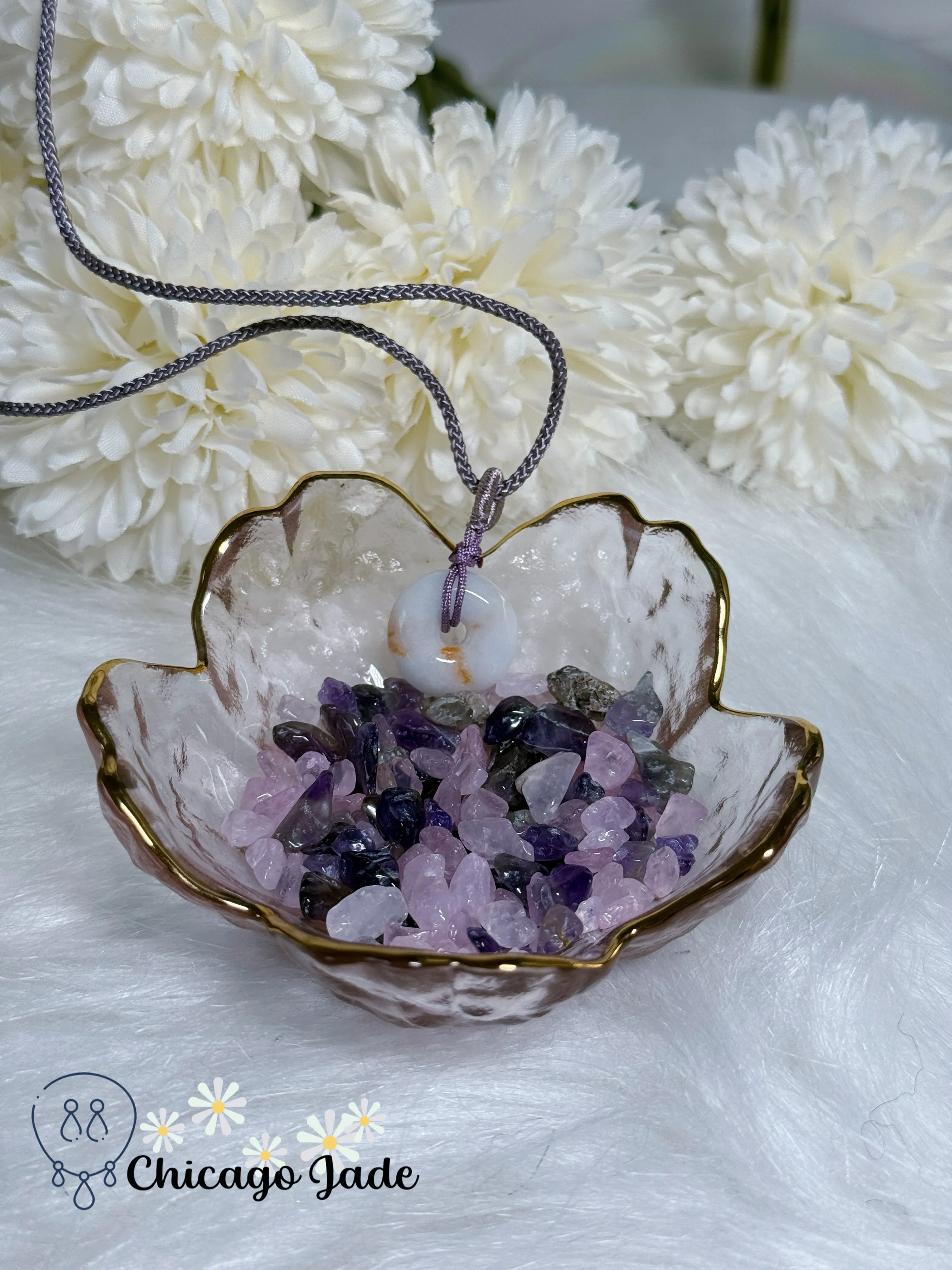 Moonlight White Natural Grade A Authentic Untreated Burma Jadeite Jade Feicui Pingan Pendant Brings Luck and Safety