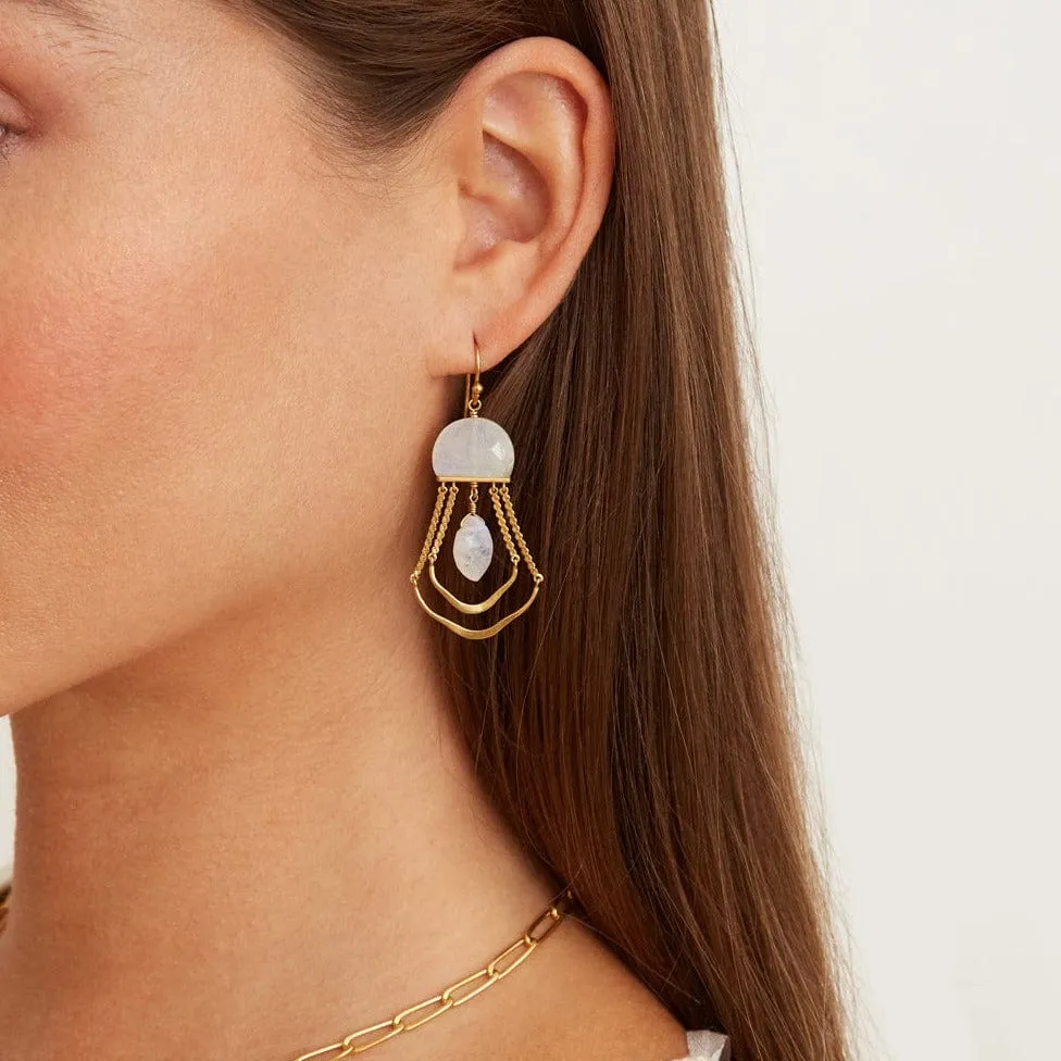 Moonstone Luna Chandelier Earrings