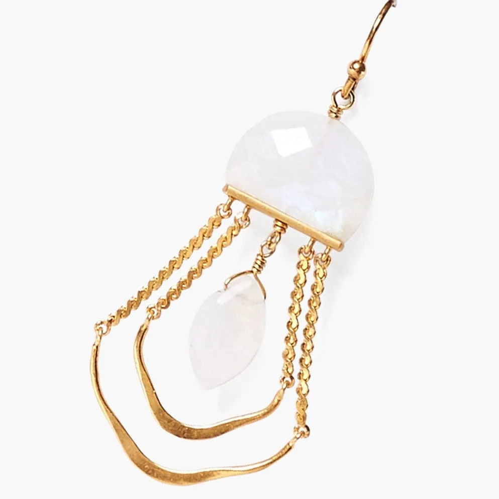 Moonstone Luna Chandelier Earrings