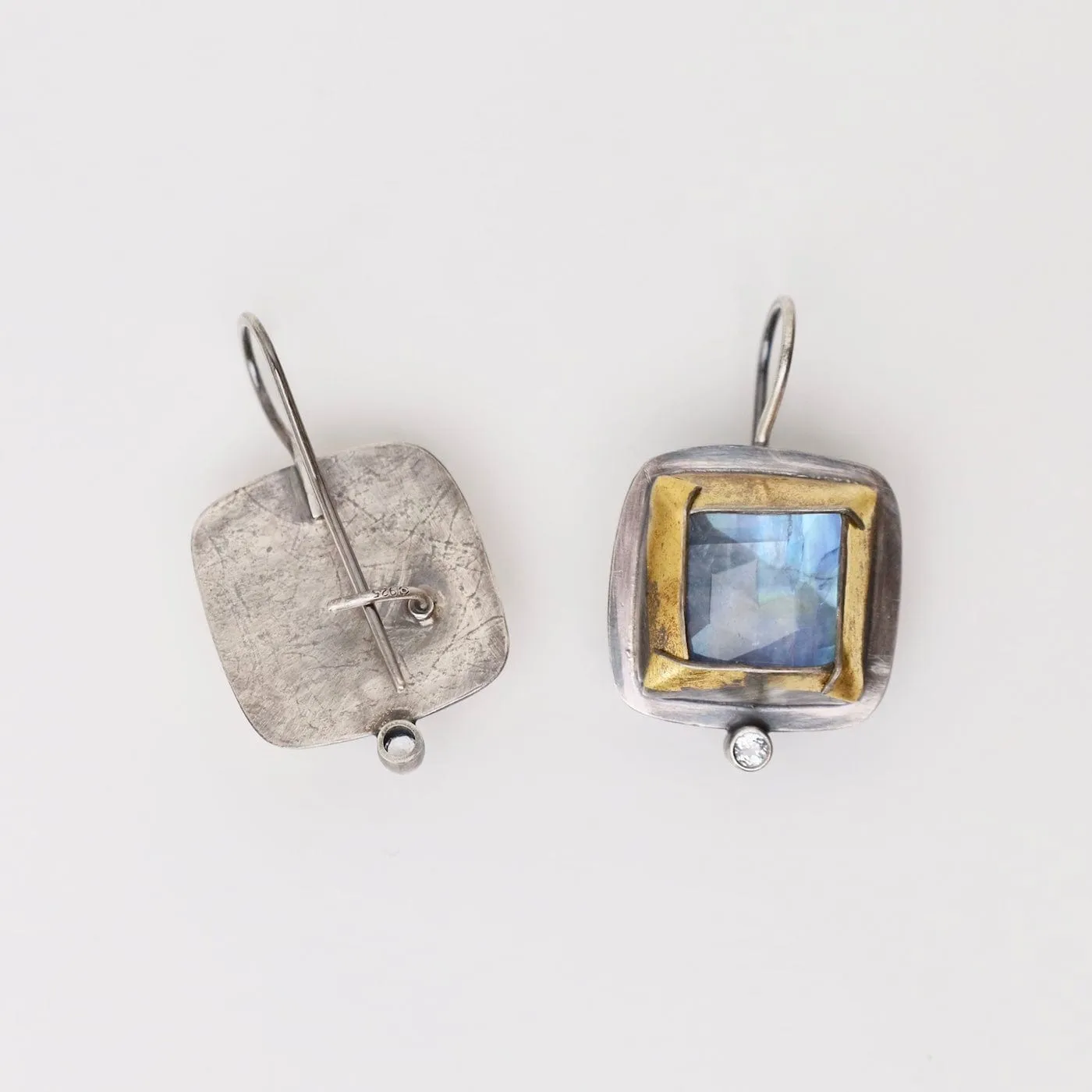 Moonstone Square Fold Earrings