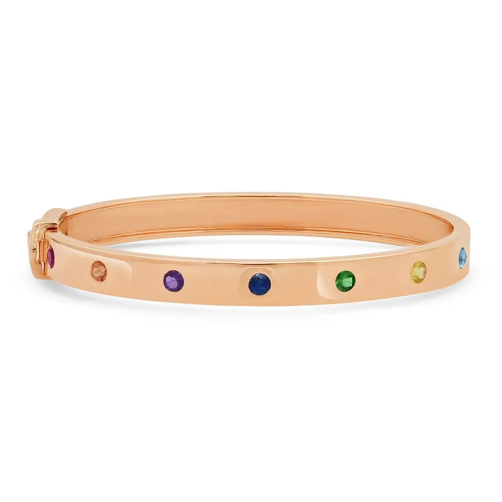 Multi Colored Round Rainbow Bangle