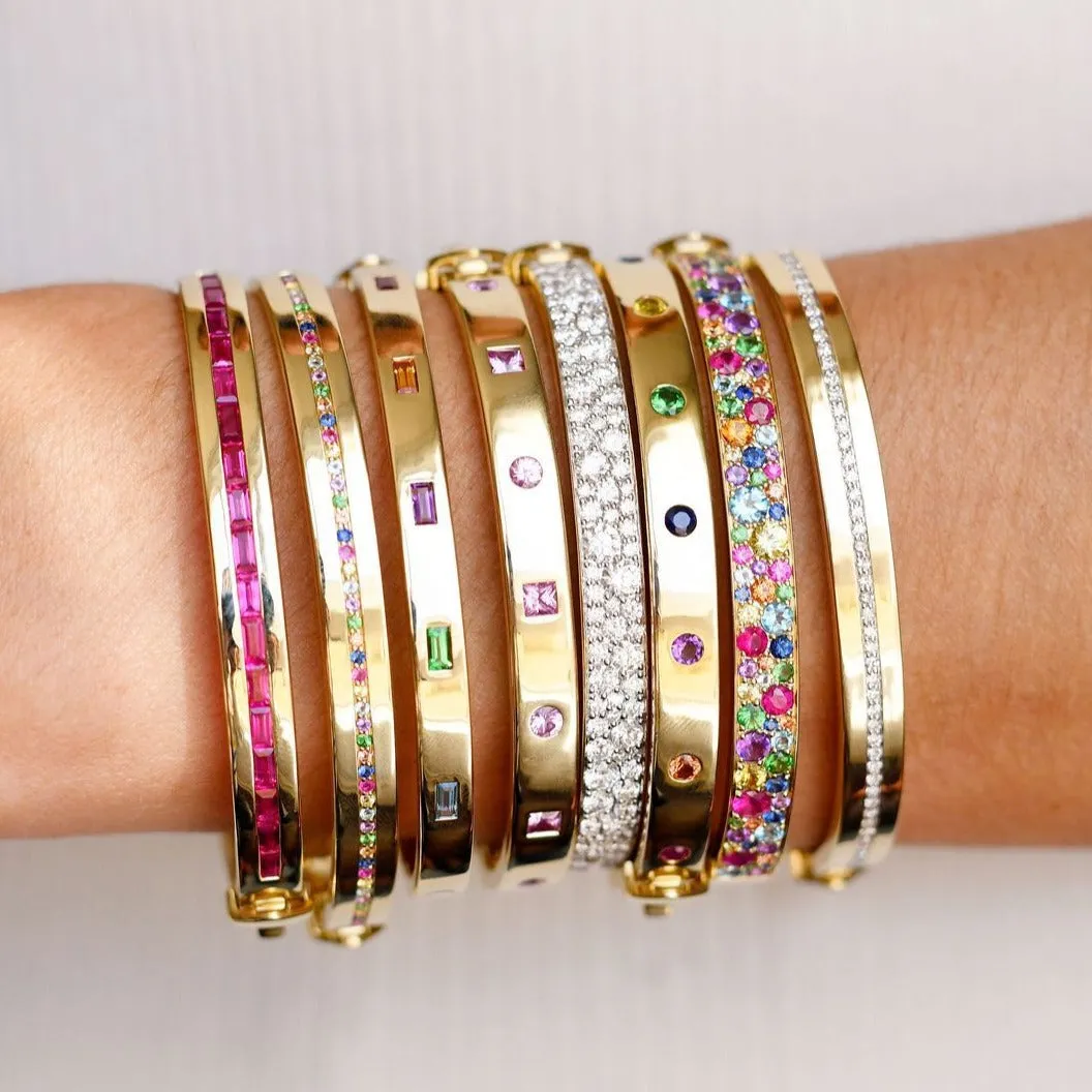 Multi Colored Round Rainbow Bangle