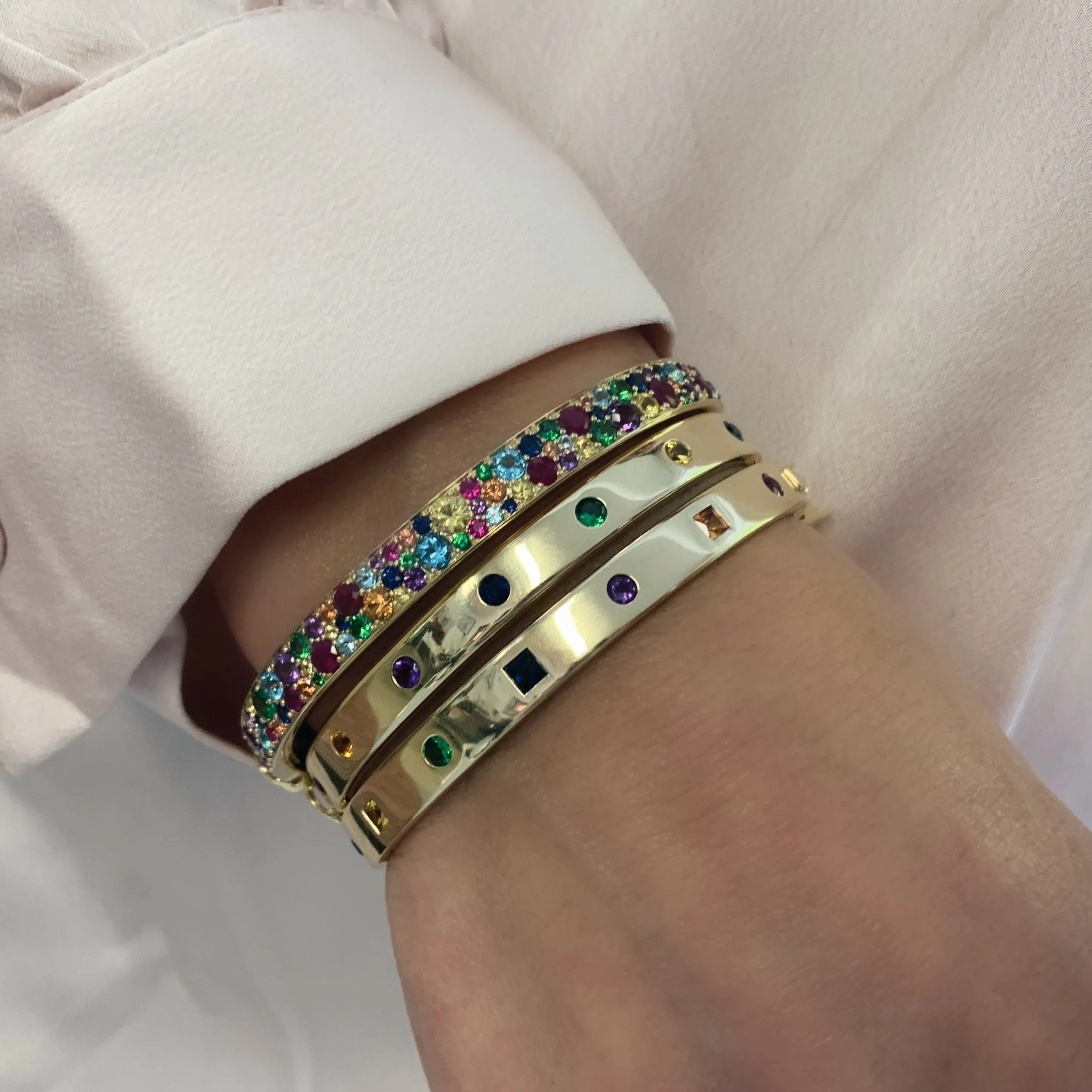 Multi Colored Round Rainbow Bangle