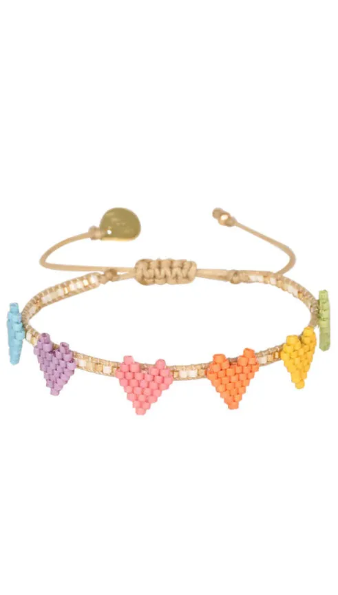 MULTI HEART ROW BRACELET | MISHKY