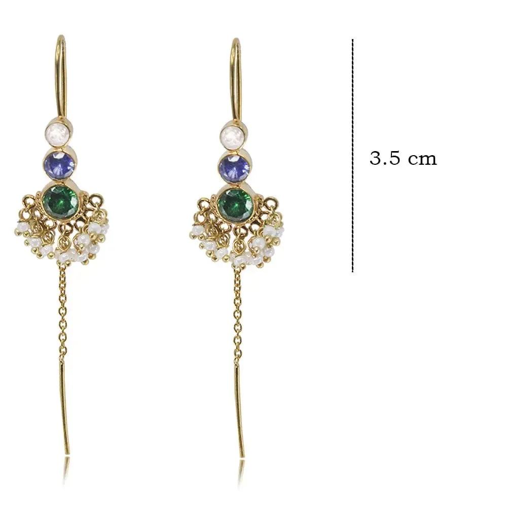 Multicolor Silver 92.5 Sui Dhaga Earrings