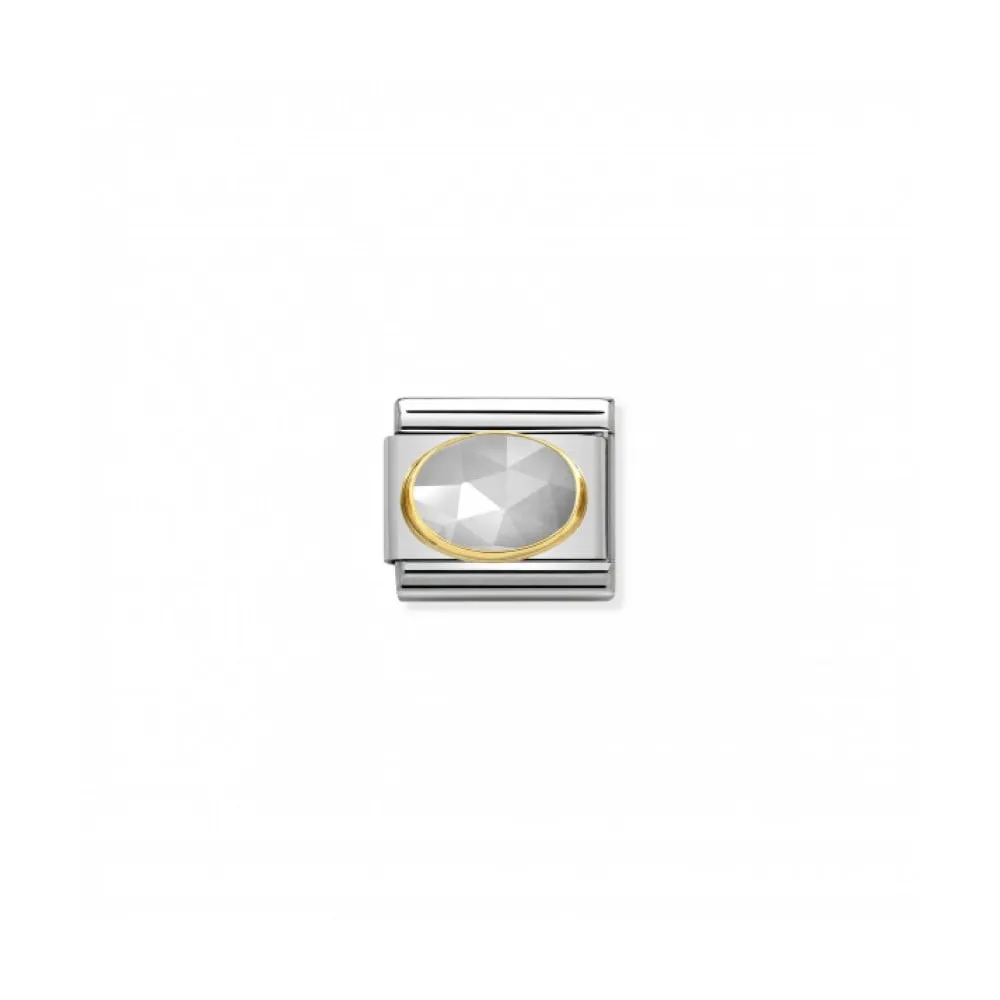 Nomination Classic Faceted Jade Link - Gold/Grey ~ 030515/01