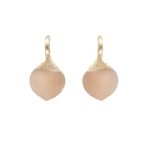 Ole Lynggaard Small Dew Drop Earrings Blush Moonstone