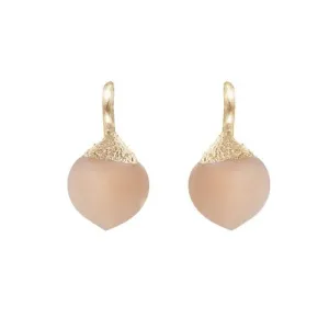 Ole Lynggaard Small Dew Drop Earrings Blush Moonstone