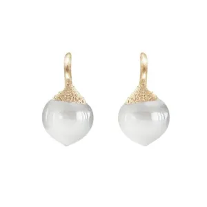 Ole Lynggaard Small Dew Drop Earrings White Moonstone