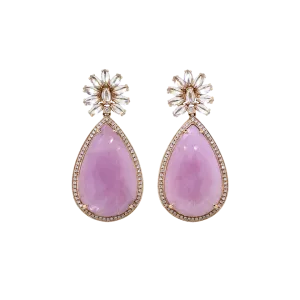 One Of A Kind Pink Sapphire And Moonstone Earrings