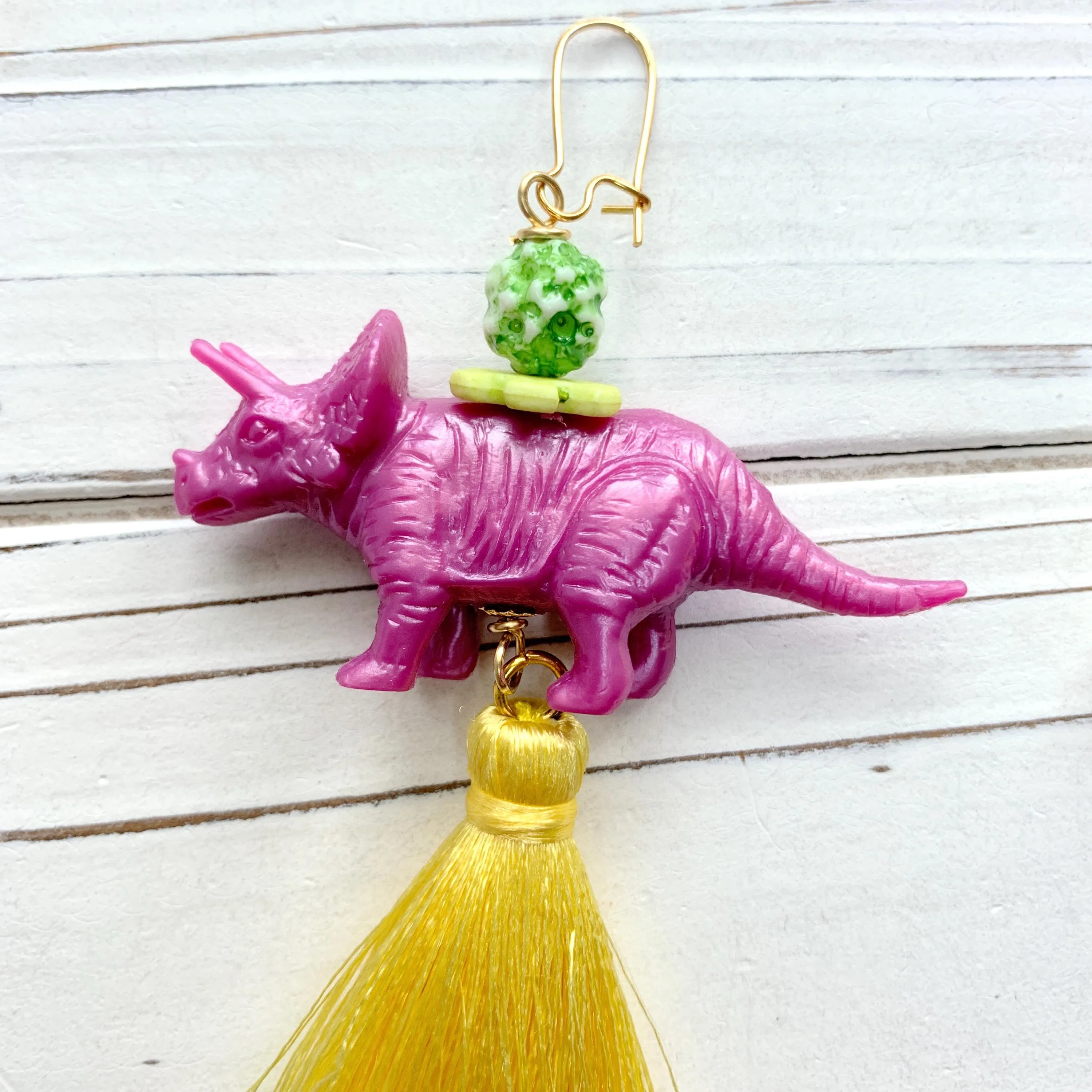 Orchid Triceratops Earrings