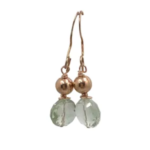 Prasiolite Coin Earrings