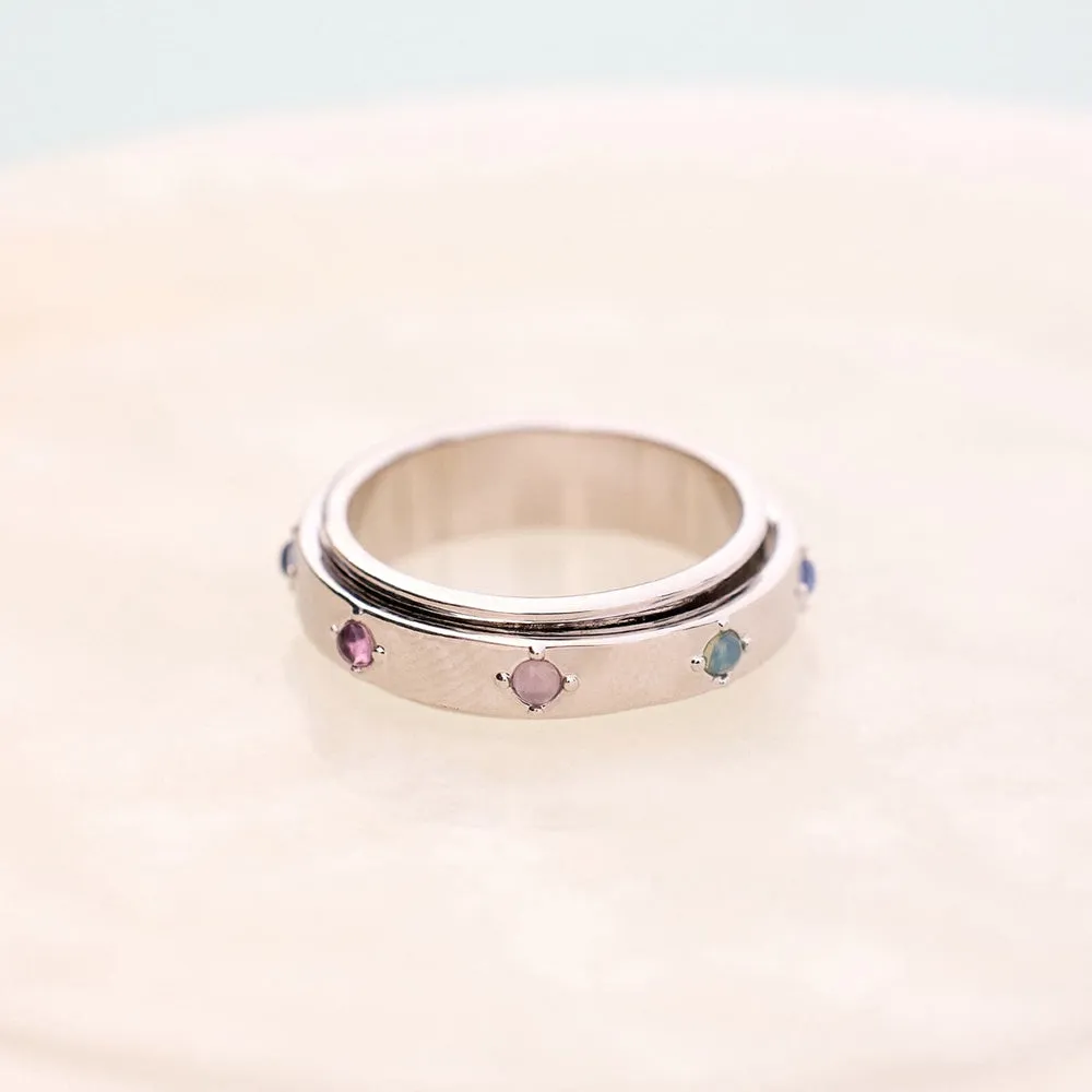 Pura Vida Mental Health Awareness Fidget Ring - Silver